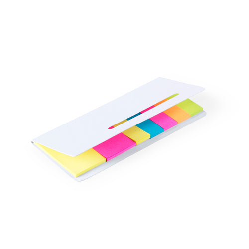 Sticky notepad with die-cut coverin soft touch in an elegant white cardboard - Karlen Personalised