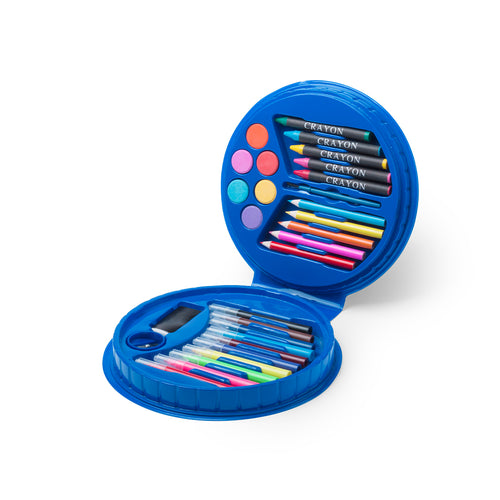 Set of 14 pieces in a circular design box with resistant body in bright tones and inside with security compartments - Trinen Personalised