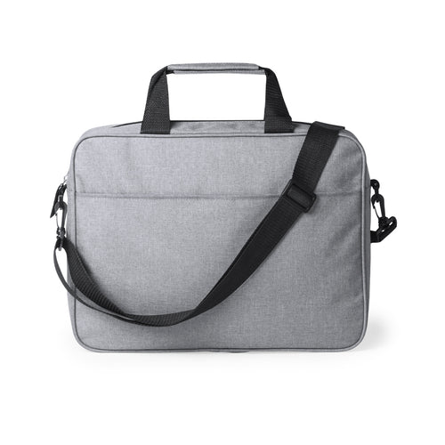 Document bag with zipper closure in an elegant grey colored 600D polyester - Zestar Personalised