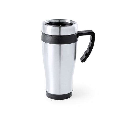 Tabletop mug made of stainless steel with a 450ml capacity and a glossy finish body with matching accessories in bright colors - Carson Personalised