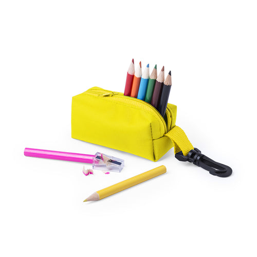 Case with matching color zipper closure in 420D polyester, and with twisting carabiner accessory - Migal Personalised
