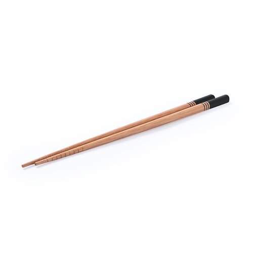 Set of 2 bamboo sticks of fine finish with accessories in sober colors - Nesty Personalised