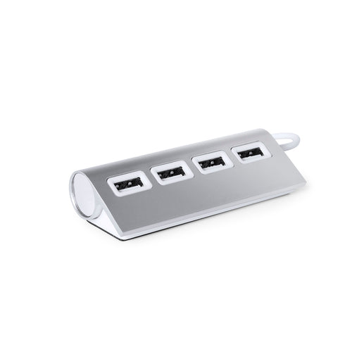 Bicolor design USB hub with an elegant aluminum finish - Weeper Personalised