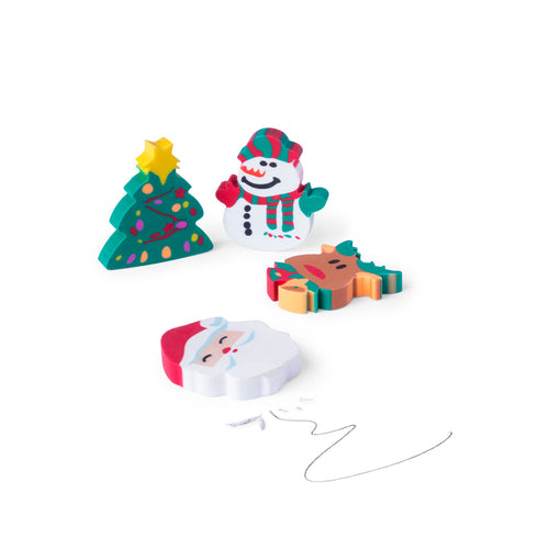 Set of erasers with original Christmas designs - Flop Personalised