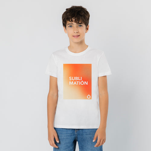 T-shirt for children in material 100% breathable polyester of 140g/m2 with cotton texture - Krusly Personalised