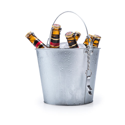 6l capacity metal bucket with handle and aluminum opener with chain included - Blake Personalised