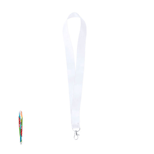 Lanyard with special wide strips in resistant and soft polyester with metallic carabiner accessory - Nopak Personalised