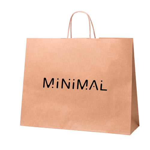 Paper bag with a natural finish of 100 g/m², featuring short reinforced handles and base and side gussets - Tobin Personalised