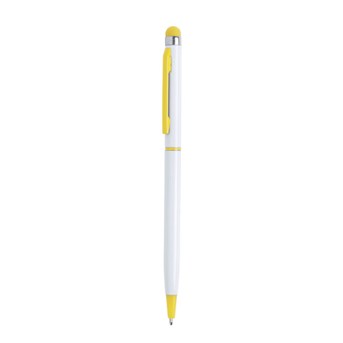 Pointer ball pen with twist mechanism, white aluminum body and accessories - Duser Personalised