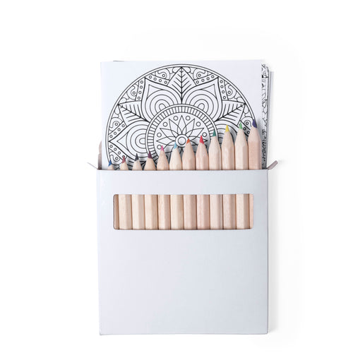Set of pencils and coloring sheets with mandala designs to color and relax - Boltex Personalised
