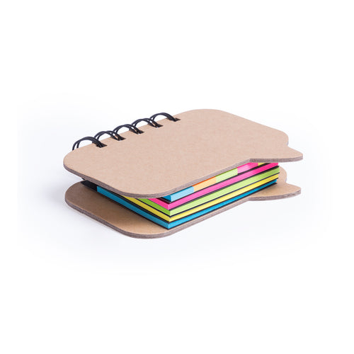 Articoli Sostenibili Lazza Personalizzato - Originale block notes ad anelli dal design a fumetto con copertina liscia e rifinita in resistente cartone rigido riciclato