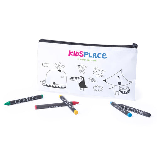 White non-woven case especially designed for coloring with crayons - Skinga Personalised