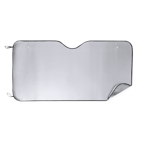 Aluminum sunshade with bubble on both sides in silver metallic finish with black piping - Belgiox Personalised