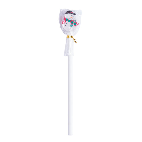 Wooden pencil with Christmas design, in white colour and glossy finish - Miffet Personalised
