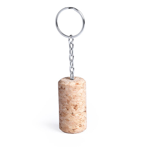 Oenologist keychain in natural cork for lovers of wine and the ecological products manufactured with natural materials - Telsox Personalised