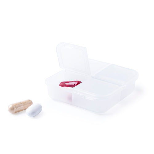 Pill box with 4 compartments in translucent finishing ABS, BPA free material - Edmor Personalised