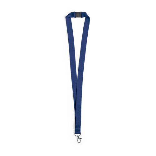 Lanyard in resistant polyester, with neck security accessory and metal carabiner - Kappin Personalised