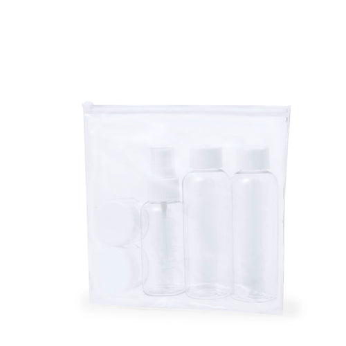 Travel set/ beauty bag of 5 accessories in transparent design - Flaut Personalised