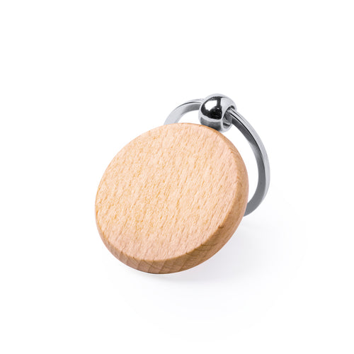 Smart nature line keychain made of natural beech wood - Pelton Personalised
