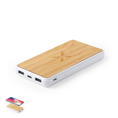 8,000 mAh, external auxiliary battery with wireless charger integrated - Dickens Personalised