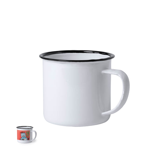 Retro design metal mug in 380ml capacity - Kantol Personalised