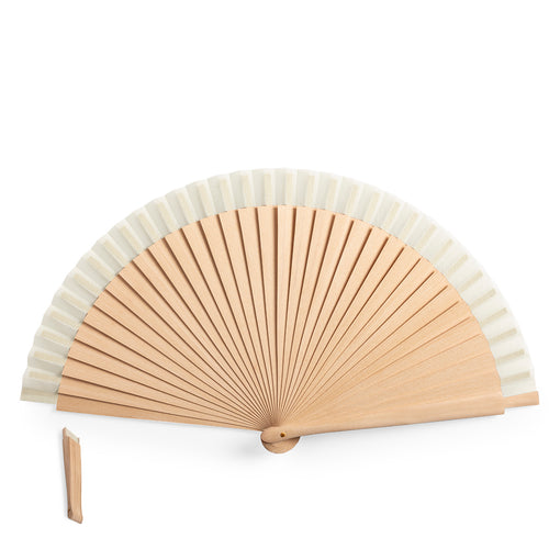 Nature line fan with wooden ribs and cotton fabric - Dubert Personalised
