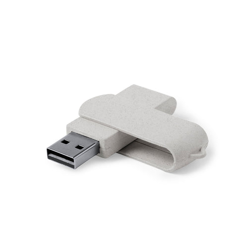 Nature line, 16GB USB flash drive with body and clip in wheat straw, to encourage the use of natural raw materials and reducing contaminant emissions - Kontix 16GB Personalised