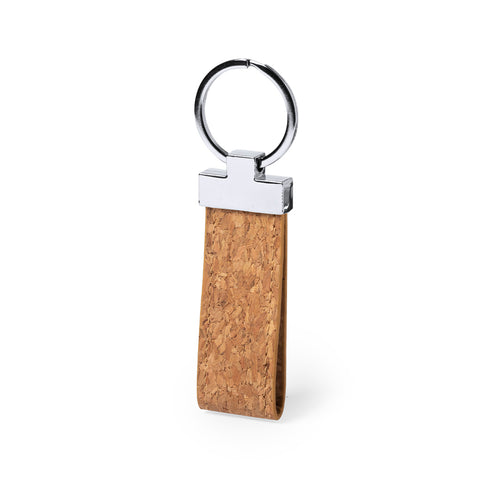 Nature line keychain in natural cork, with metal accessories - Branko Personalised
