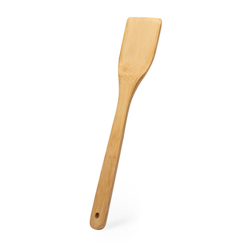 Kitchen spatula in nature line manufactured in polished bamboo, with die-cut handle for hanging - Serly Personalised