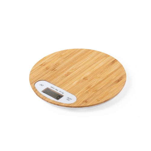 Kitchen scale in nature line, made of polished bamboo - Hinfex Personalised