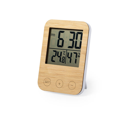 Weather station in nature line with front panel in bamboo - Helein Personalised