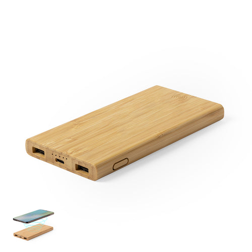 6,000 mAh, external auxiliary battery in nature line with built in wireless charger - Kalery Personalised