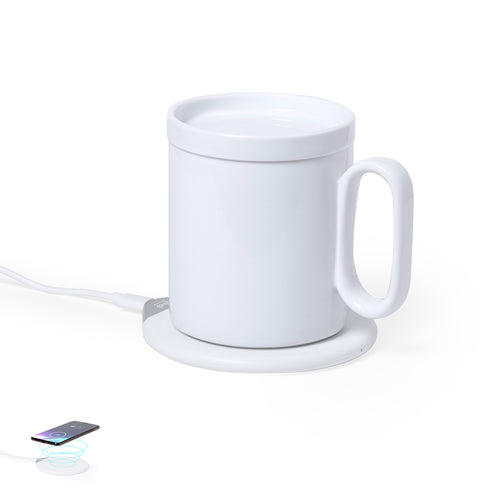 Mug heating device with built-in, wireless charger for fast charge -10W- - Kalan Personalised