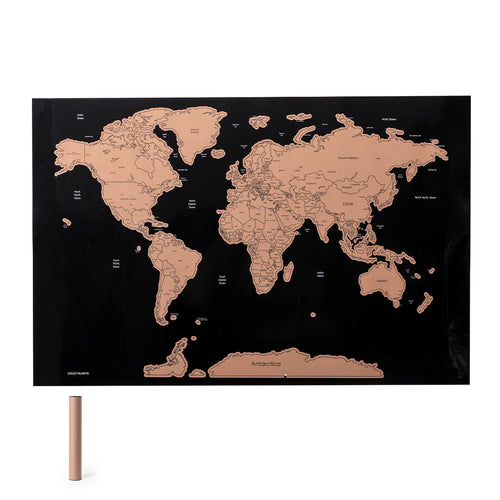 World map in nature line for traveling lovers, made of laminated paper - Palsy Personalised