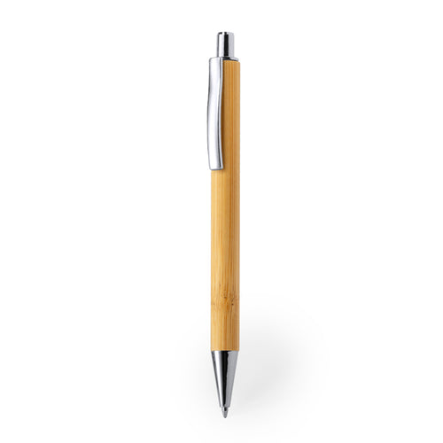 Nature line ball pen with bamboo barrel and chrome plated fittings - Reycan Personalised