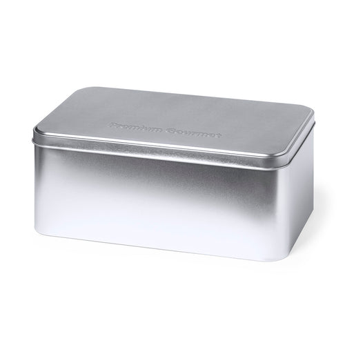 Presentation box in rectangle format, made in resistant metal with silver finish and matching lid - Experience Personalised