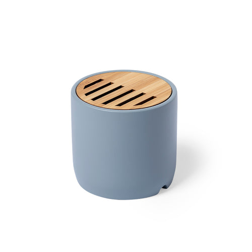 Bluetooth speaker in combination of natural cut bamboo pieces and limestone cement, a conglomerate formed by the combination of natural materials, mainly ground limestone and water, obtaining a material of great...