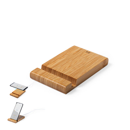 15W nature line wireless charger, with integrated holder for smartphones and tablets - Vartol Personalised
