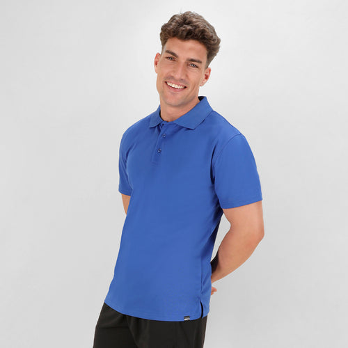 Breathable polo shirt in 100% polyester RPET material of 180g/m2, made from recycled plastic to encourage the reuse of plastic waste and contribute to the sustainability of the planet - Dekrom Personalised