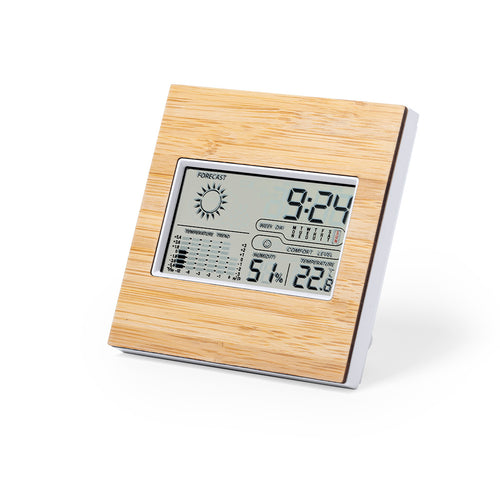 Nature line weather station with bamboo front - Behox Personalised