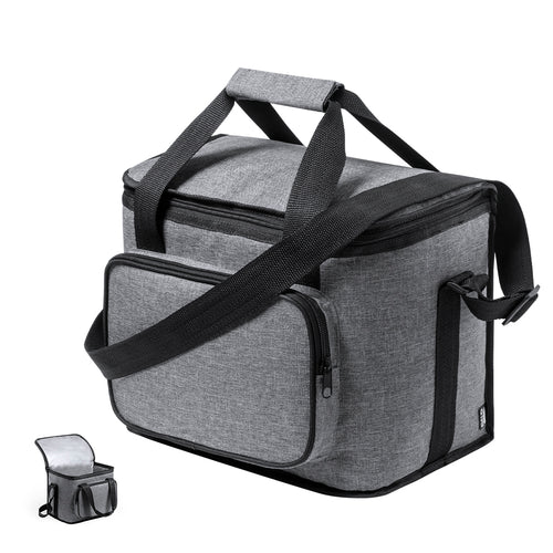 Nature line cooler in resistant 600D RPET melange effect, made from recycled plastic to promote the reuse of plastic waste and contribute to the sustainability of the planet - Botum Personalised