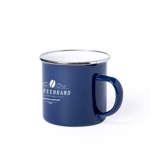 380ml metal mug with vintage design finished with imperfections, for greater retro feeling - Kirpal Personalised