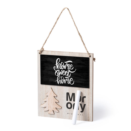 Nature line Christmas ornament, with chalkboard and original die-cut in Christmas tree design, made of soft touch wood - Carrigan Personalised