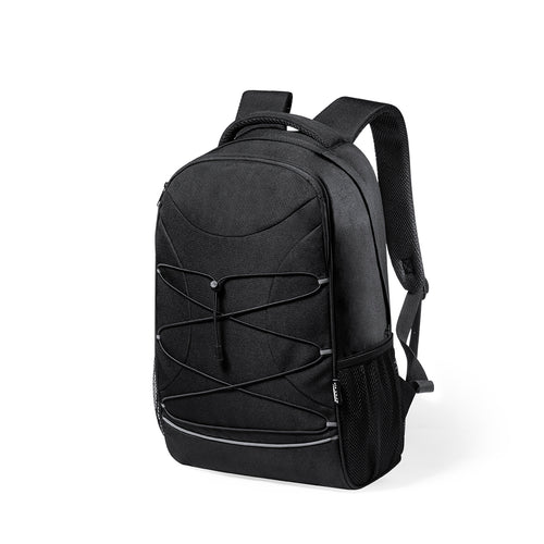 Nature line, padded urban backpack in durable 600D RPET, made from recycled plastic, to promote the reuse of plastic waste and contribute to the sustainability of the planet - Berny Personalised