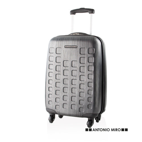 Trolley by Antonio Miró with 4 telescopic wheels in rigid ABS material of high resistance and elegant checkered design - Tugart Personalised