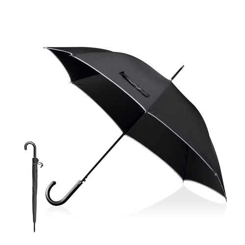 Umbrella by Antonio Miró with 8 panels, in an elegant black color design with white piping - Royal Personalised