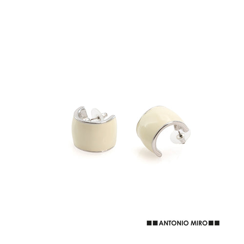 Earrings by Antonio Miró in silver plated zinc alloy - Moss Personalised