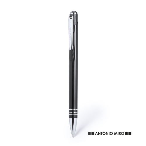 Ball pen by Antonio Miró in an elegant design and soft aluminum body with silver colored accessories - Helmor Personalised
