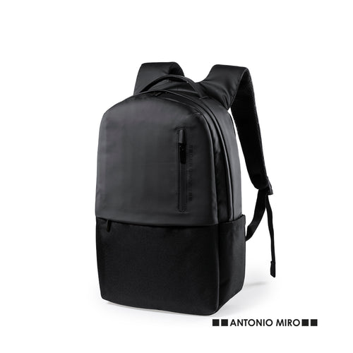 Premium quality Antonio Miro backpack in durable 600D polyester, with a sober design in black - Kendrit Personalised