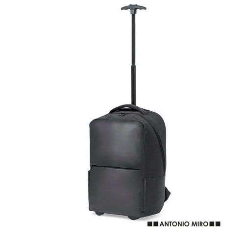 Antonio Miro trolley backpack, made in durable 300D polyester with black finish - Gibut Personalised